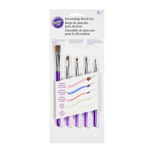 美國惠爾通(刷具刷筆5件組)筆刷  Wilton brush set  蛋糕   翻糖  馬卡龍 彩繪 糖霜餅乾 翻糖上色 畫細節 必備 
